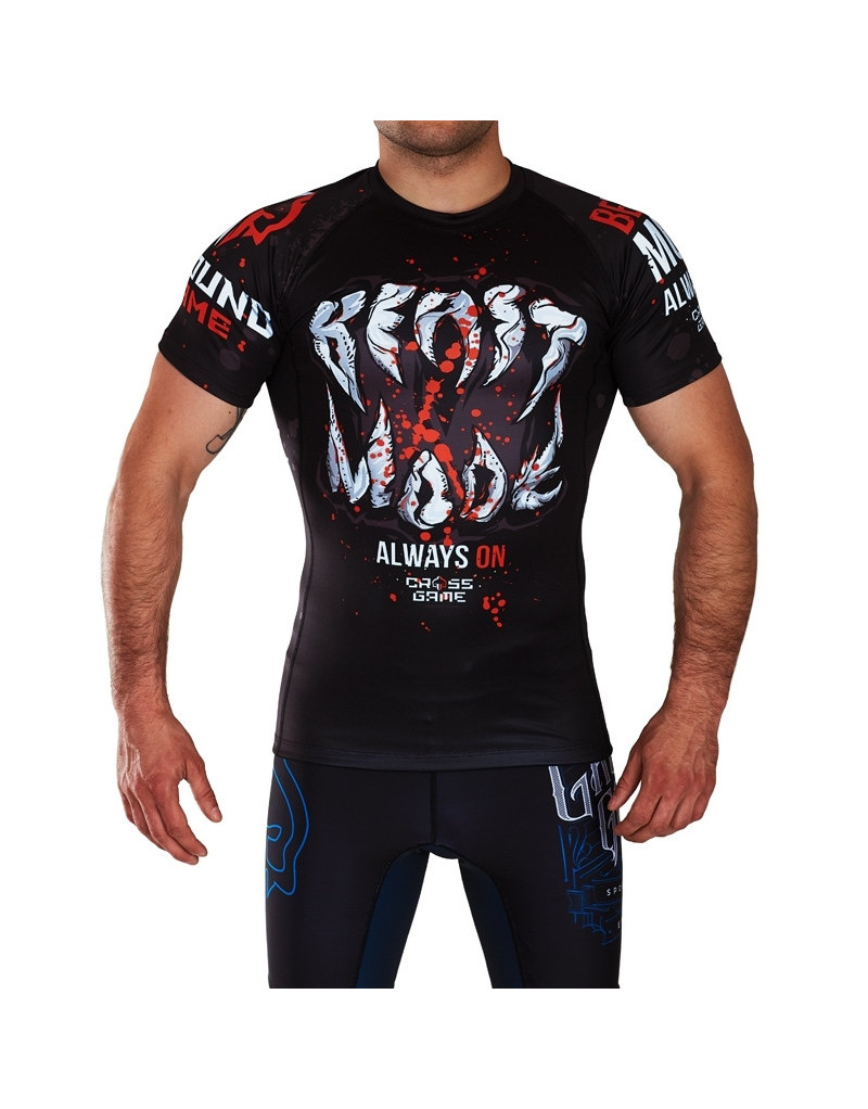 Rashguard Ground Game Beast Mode Negro Manga Corta | Il Coliseum
