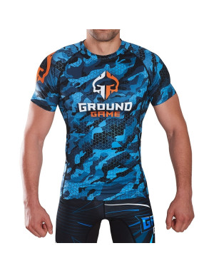 Ground Game War Machine Blue Short-Sleeved Rashguard | Il Coliseum