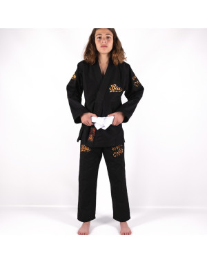 Kimono BJJ Infantil BOA Jogo No Chão Negro | Ligero y Resistente
