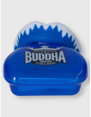 Protector bucal Buddha Vampire azul. Máxima protección con doble capa de gel, funda incluida y ajuste cómodo para deportes de co