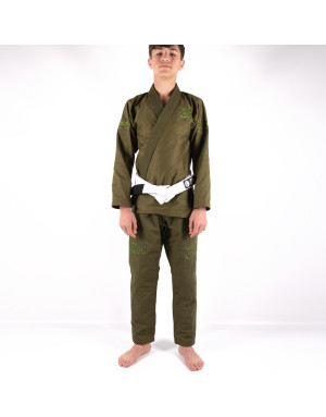 Kimono de BJJ Infantil BOA Jogo No Chão Verde Caqui | Energía y Resistencia