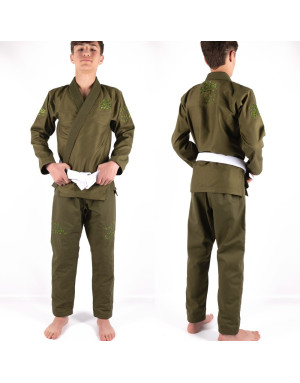 BOA Children's Green Khaki BJJ Kimono | Energy and Endurance