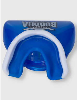 Protector bucal Buddha Vampire azul. Máxima protección con doble capa de gel, funda incluida y ajuste cómodo para deportes de co