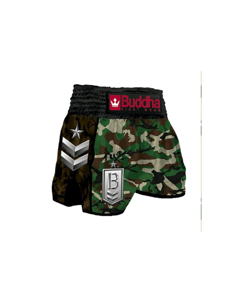 Buddha Retro Army Green Classic Muay Thai Shorts | Classic Army Style and Pro Performance