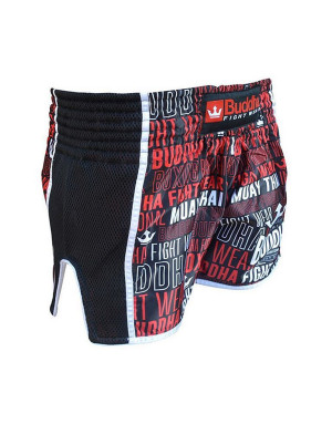 Short Muay Thai Buddha Retro Premium Black