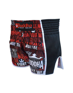 Short Muay Thai Buddha Retro Premium Black | Identidad Buddha y Rendimiento Profesional