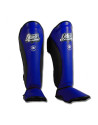 Danger Evolution Blue and Black Shin Guards | Muay Thai and Kickboxing