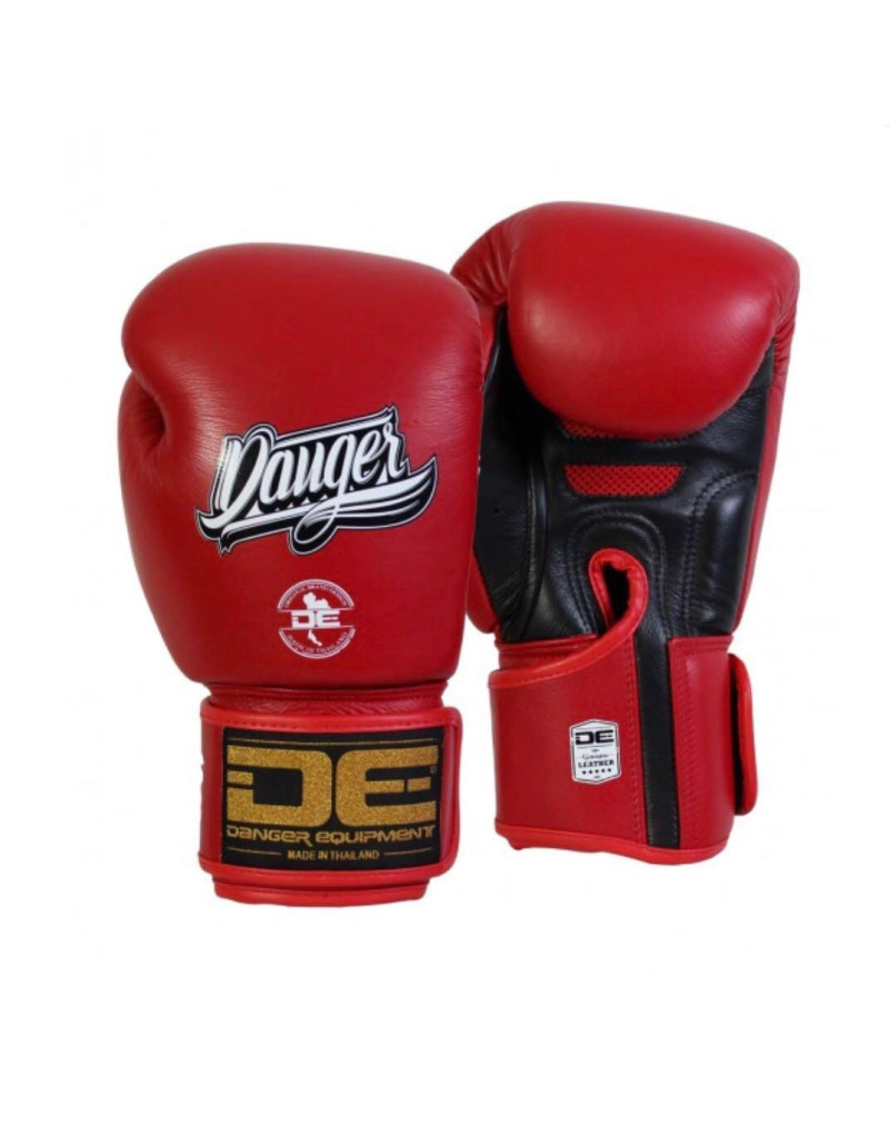 Guantes de Boxeo de Piel Danger Super Max Rojo Negro | Boxeo y Muay Thai