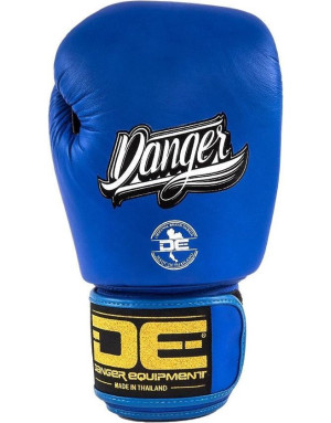 Danger Super Max Blue and Black Leather Boxing Gloves | Boxing and Muay Thai