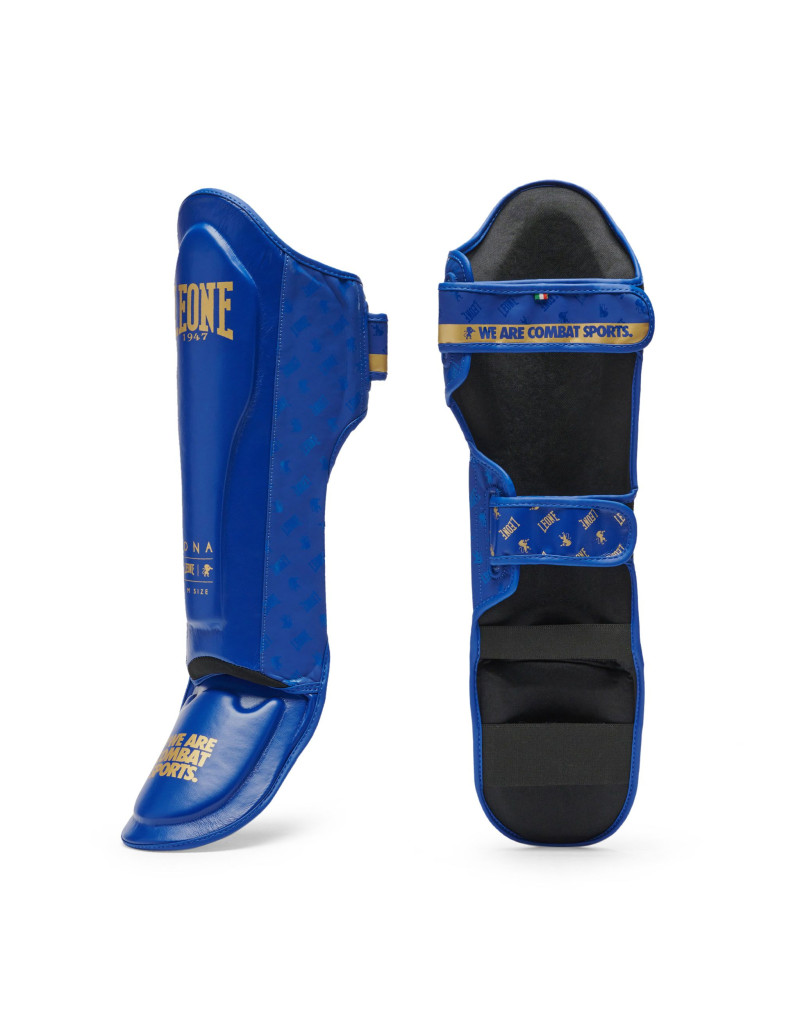 Leone 1947 DNA GEL Blue Shin Guards | Professional Muay Thai and MMA Protection