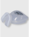 Protector bucal Buddha Vampire blanco. Compuesto por doble capa de gel y contiene su funda.