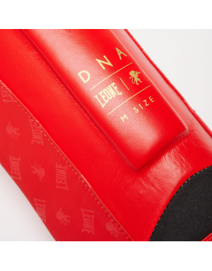 Leone 1947 DNA GEL Red Shin Guards | Muay Thai and MMA Protection