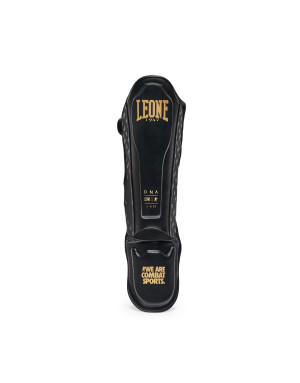 Leone 1947 DNA GEL Black Shin Guards | Professional Muay Thai Protection