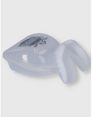 Protector bucal Buddha Vampire blanco. Compuesto por doble capa de gel y contiene su funda.