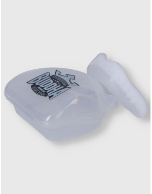 Protector bucal Buddha Vampire blanco. Compuesto por doble capa de gel y contiene su funda.