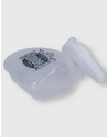 Protector bucal Buddha Vampire blanco. Compuesto por doble capa de gel y contiene su funda.