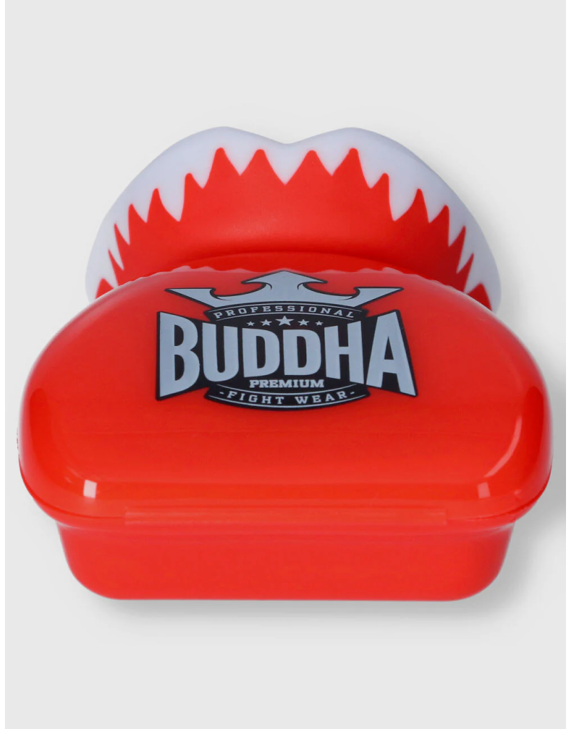 Protector bucal Buddha Vampire rojo. Ajuste adecuado, con doble capa de gel y contiene su funda.