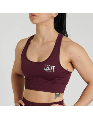 Leone 1947 Bordeaux Logo Women's Sports Top | Fitness Sports Bra