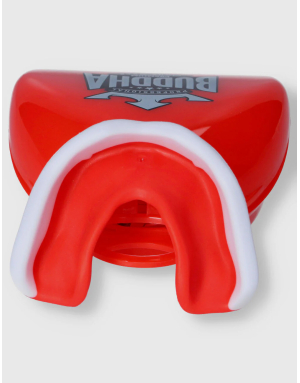 Protector bucal Buddha Vampire rojo. Ajuste adecuado, con doble capa de gel y contiene su funda.