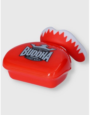 Red Buddha Vampire mouthguard. Proper fit, with double layer of gel and includes a case.
