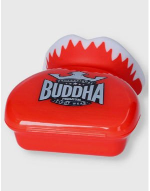 Protector bucal Buddha Vampire rojo. Ajuste adecuado, con doble capa de gel y contiene su funda.