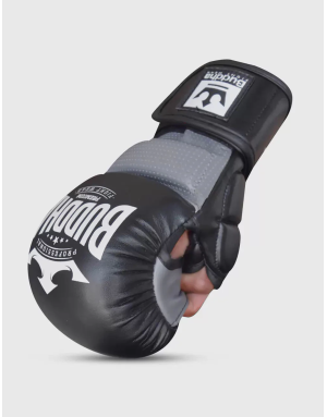 Guantes Epic MMA Buddha Negro/Gris. Serie GS-3 con gel, microfibra premium y ventilación mejorada. Entrenamientos y competición.