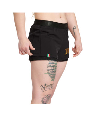 Short Leone 1947 Mujer DNA Negro | Pantalón Corto Fitness