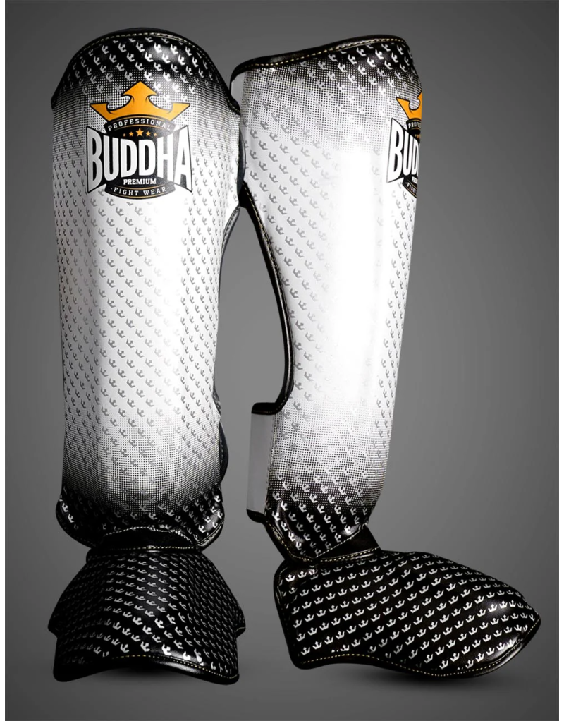 White Buddha Titanium Shin Guards | Muay Thai and Kickboxing