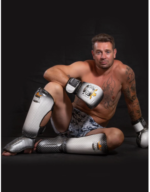 White Buddha Titanium Shin Guards | Muay Thai and Kickboxing