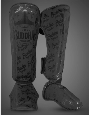 Buddha Epic Matte Black Shin Guards | Muay Thai and Kickboxing