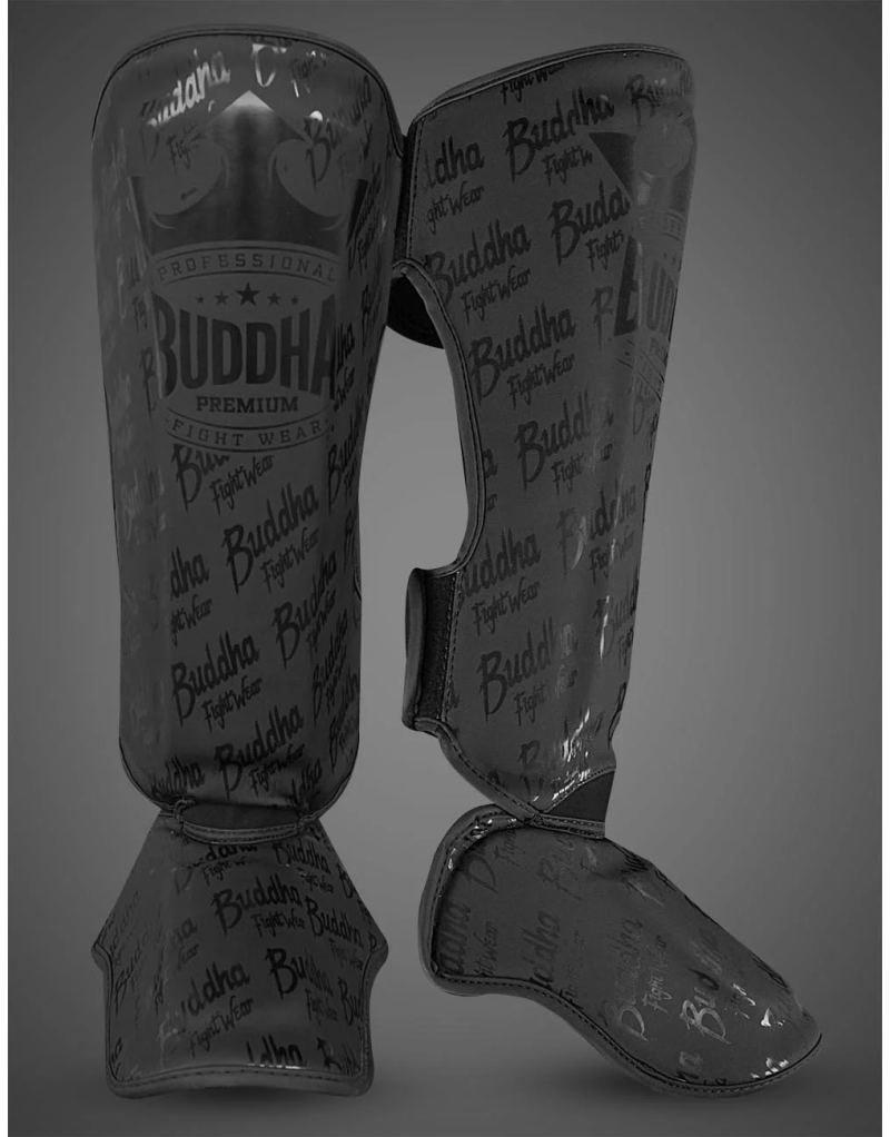 Espinilleras Buddha Epic Negra Mate | Muay Thai y Kick Boxing