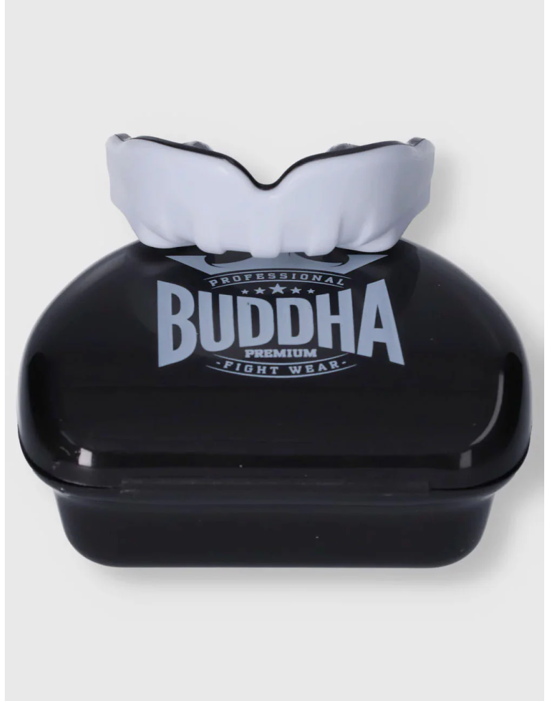 Protector bucal infantil profesional Buddha con doble capa de gel, diseñado para niños de 5 a 8 años. Incluye caja.