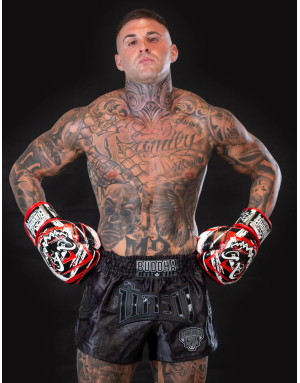 Buddha Kanok Black Muay Thai Shorts | Retro Kickboxing Shorts
