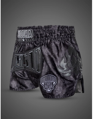 Short Muay Thai Buddha Kanok Black | Pantalón Retro Kick Boxing