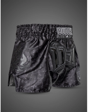 Short Muay Thai Buddha Kanok Black | Pantalón Retro Kick Boxing