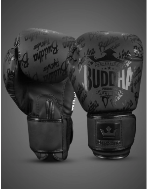 Guantes de Boxeo Top Premium Negro Mate Buddha. Diseño elegante y gran protección, espuma GS-3. Ideal para tus entrenamientos.