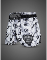 Buddha Colors Trike Noir Blossom Muay Thai Shorts | Floral Design