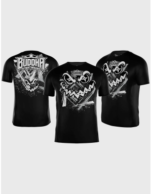 Black Creepy Buddha Cotton T-shirt | Martial Arts T-shirt