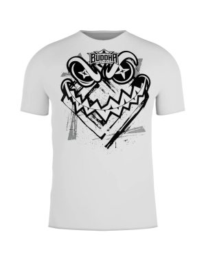 Camiseta Buddha Creepy Blanca Algodón | Estilo MMA y Boxeo