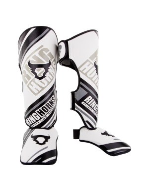 Ringhorns Nitro White Shin Guards | Advanced MMA Protection