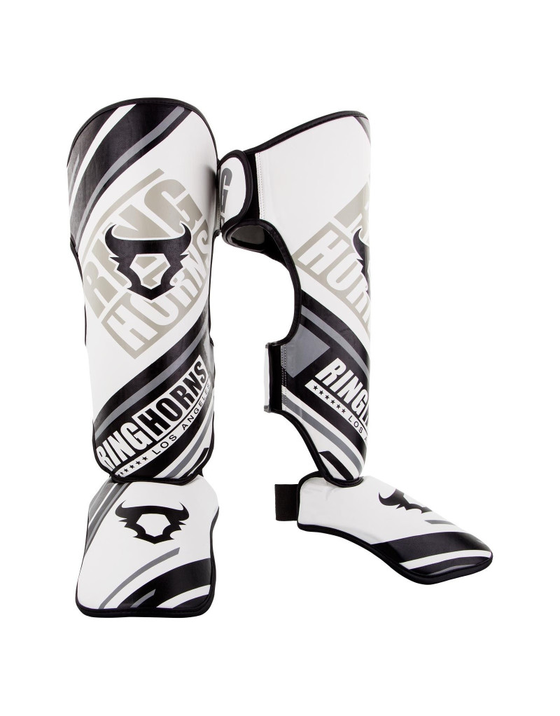 Espinilleras Ringhorns Nitro Blancas | Protección Avanzada MMA