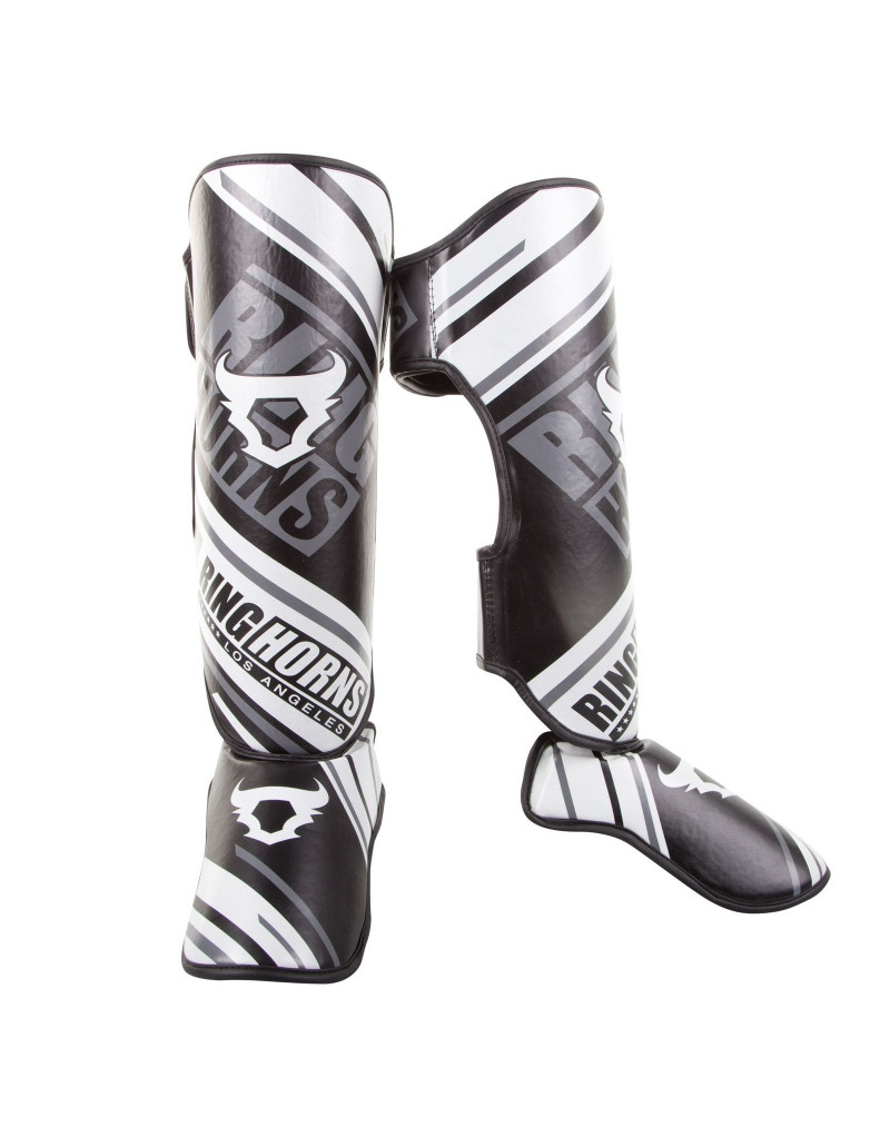 Espinilleras Ringhorns Nitro Negras | Protección Profesional MMA