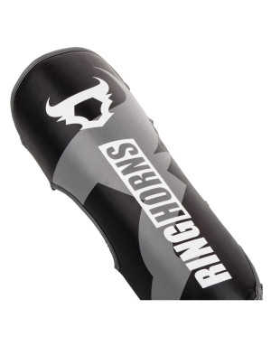 Ringhorns Charger Black and Grey Shin Guards | MMA Protection