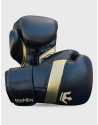 Epic Black Leather Boxing Gloves. Ergonomic design, GS-4 padding and double Velcro fastening for maximum protection.