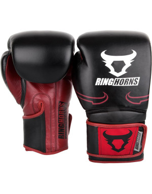 Ringhorns Destroyer Boxing Gloves – Burgundy and Black Leather | Pro