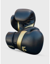 Epic Black Leather Boxing Gloves. Ergonomic design, GS-4 padding and double Velcro fastening for maximum protection.