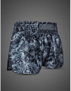 Buddha Colorstrike Dark Garden Muay Thai Trousers | Floral Shorts