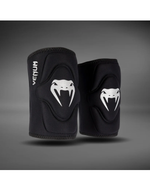 Rodilleras Venum Gel Kontact Negro Blanco | Protección BJJ MMA