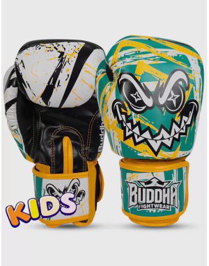 Buddha Creepy Green and Yellow Children's Boxing Gloves