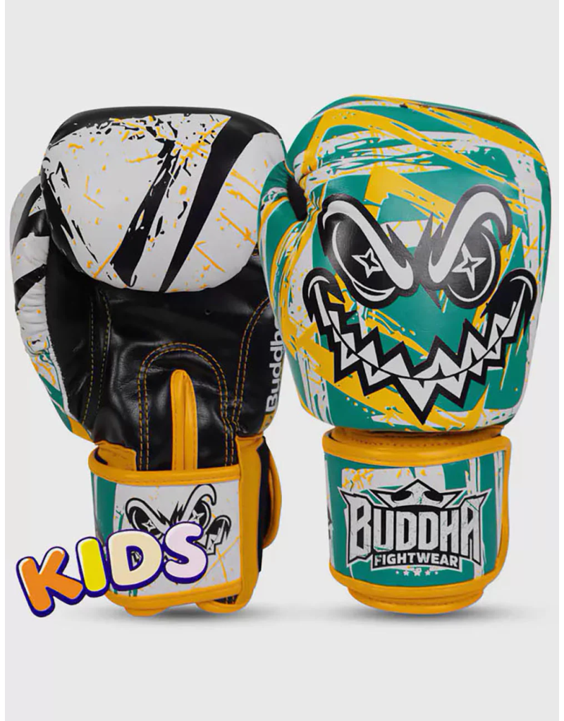 Buddha Creepy Green and Yellow Children's Boxing Gloves
